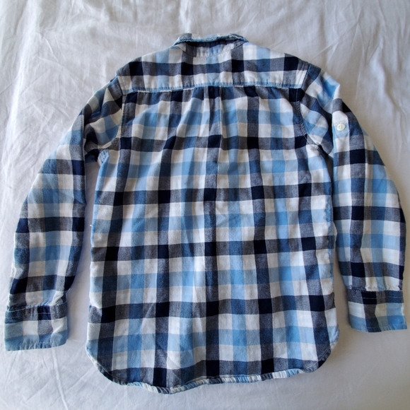 Gap Kids Button-Down Checkered Long Sleeve, Boys, Size M (8) - Picture 9 of 11